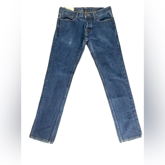 Hollister Men's Slim Straight Button Fly Blue Jeans 3E0935 Size 31X32 Med. Wash - Picture 1 of 11